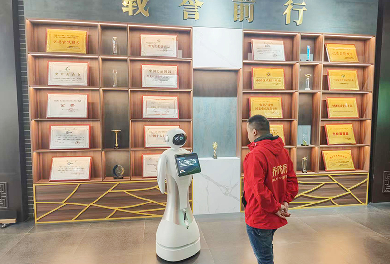【科梦奇】迎宾机器人小鱼二代:助力五常大米—乔府大院稻米展馆,打造沉浸文化体验